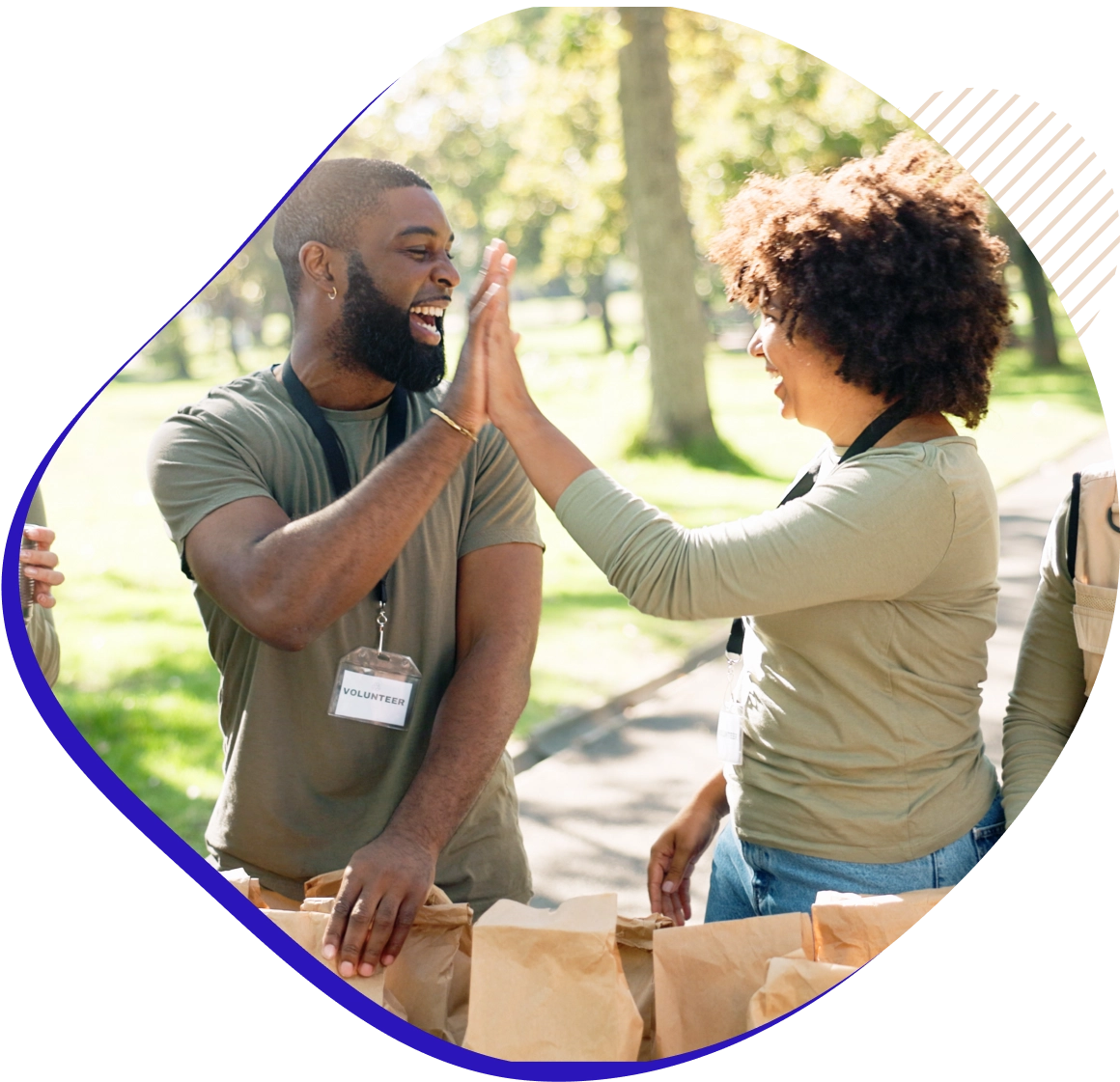 Two people giving each other a high five