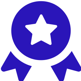 A blue star with two arrows in the middle.